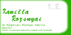 kamilla rozsnyai business card